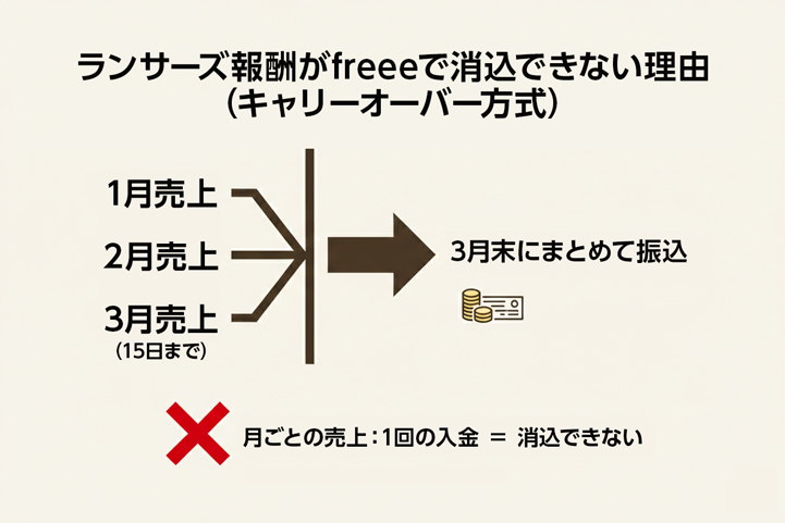 ランサーズ報酬がfreeeで消込できない理由
