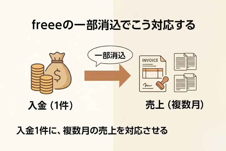 freeeの一部消込でこう対応する