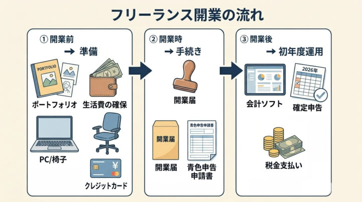 フリーランス開業の全体像